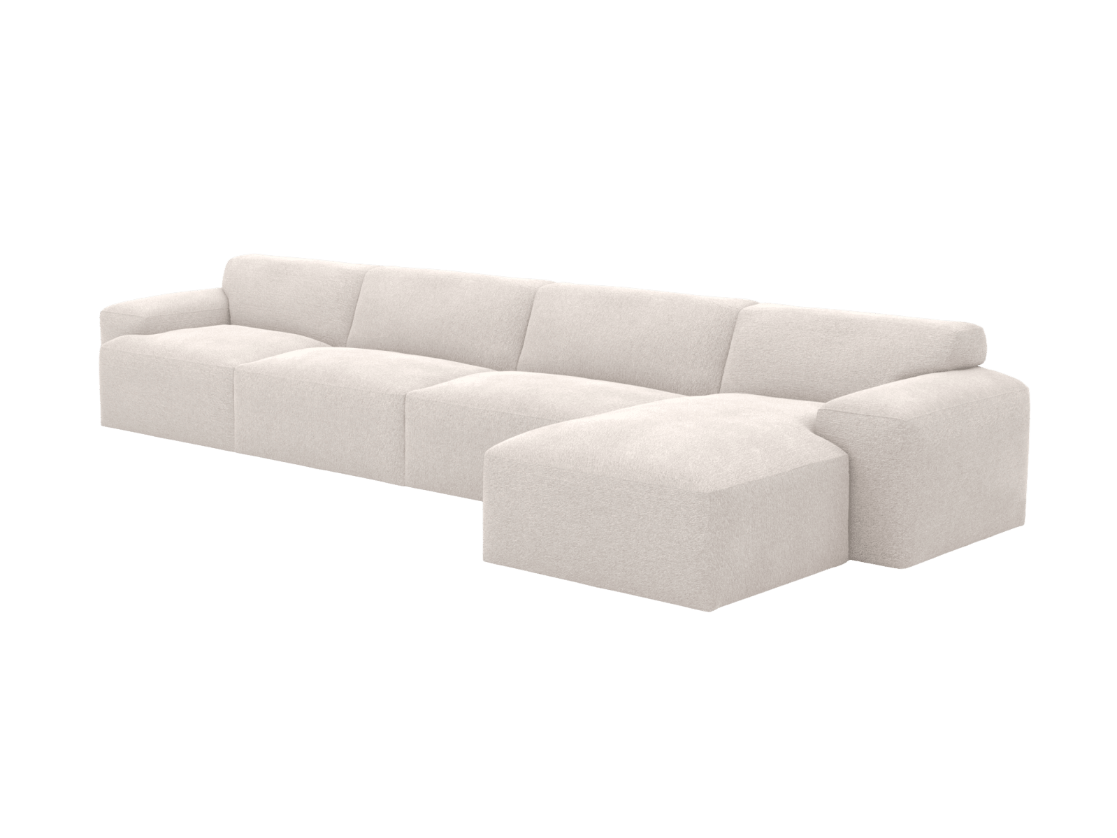 Copenhagen Toorak Pearl Chaise Sofa - 4 Seater color Toorak Pearl