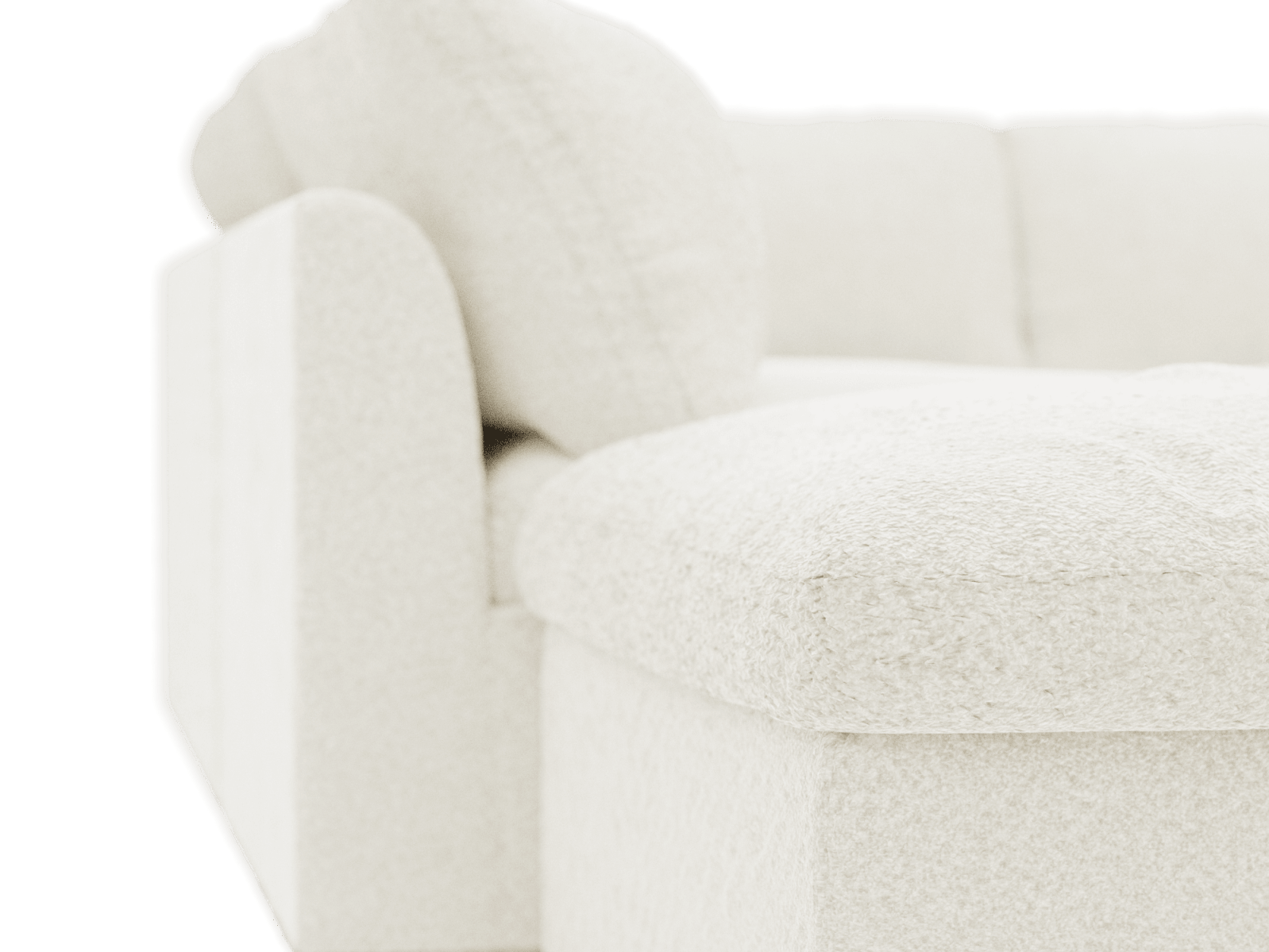 Retreat Boucle Ivory Modular Sofa - 6 Seater LAF Terminal color Boucle Ivory