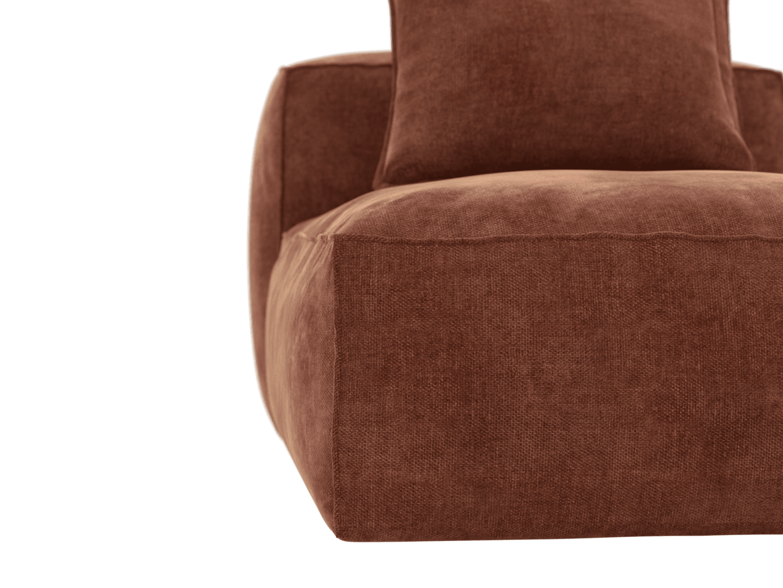 Riley Muse Rust Chaise Sofa Module color Muse Rust