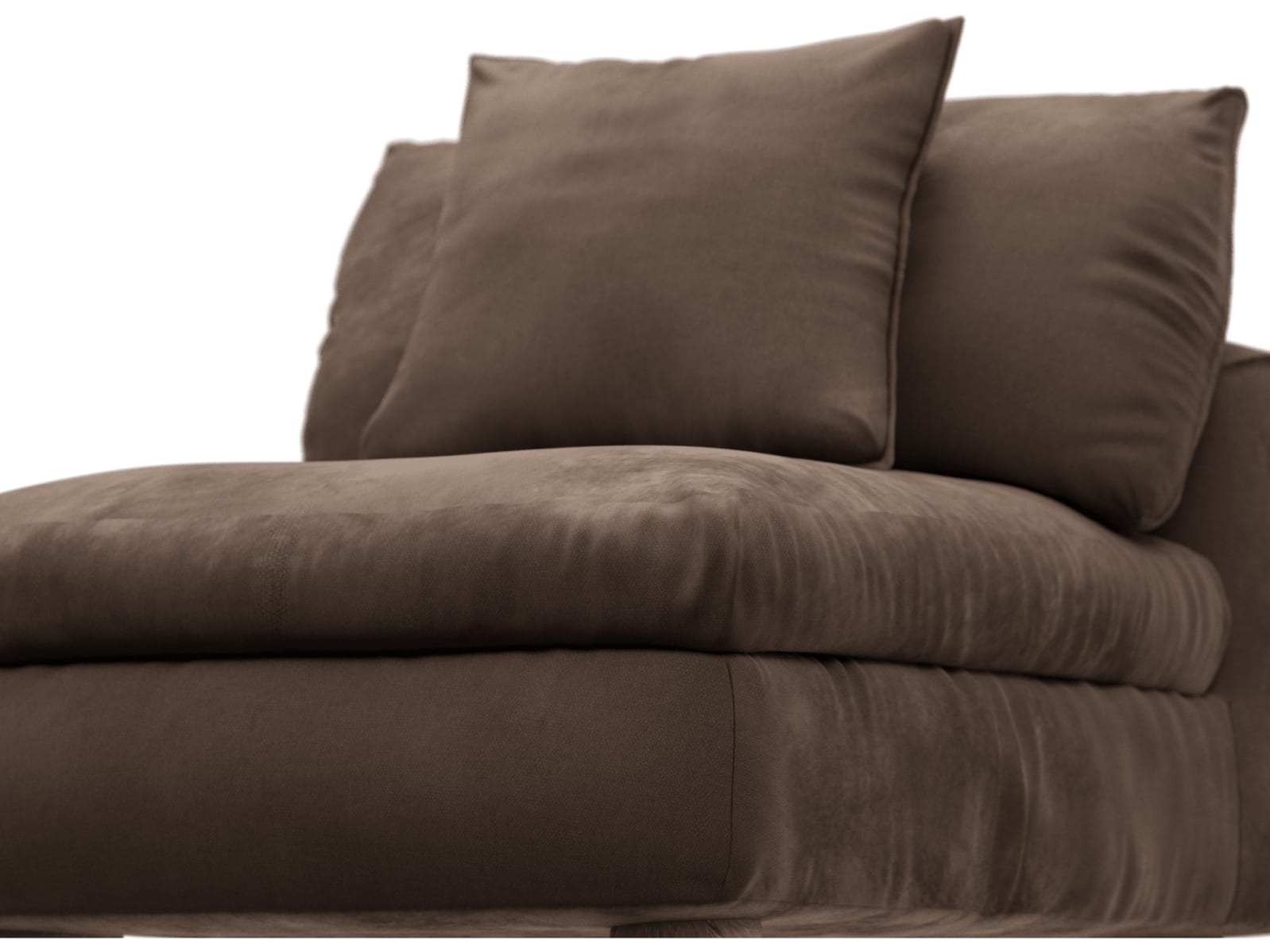 Tully Muse Chocolate Armless Sofa Chair Module color Muse Chocolate