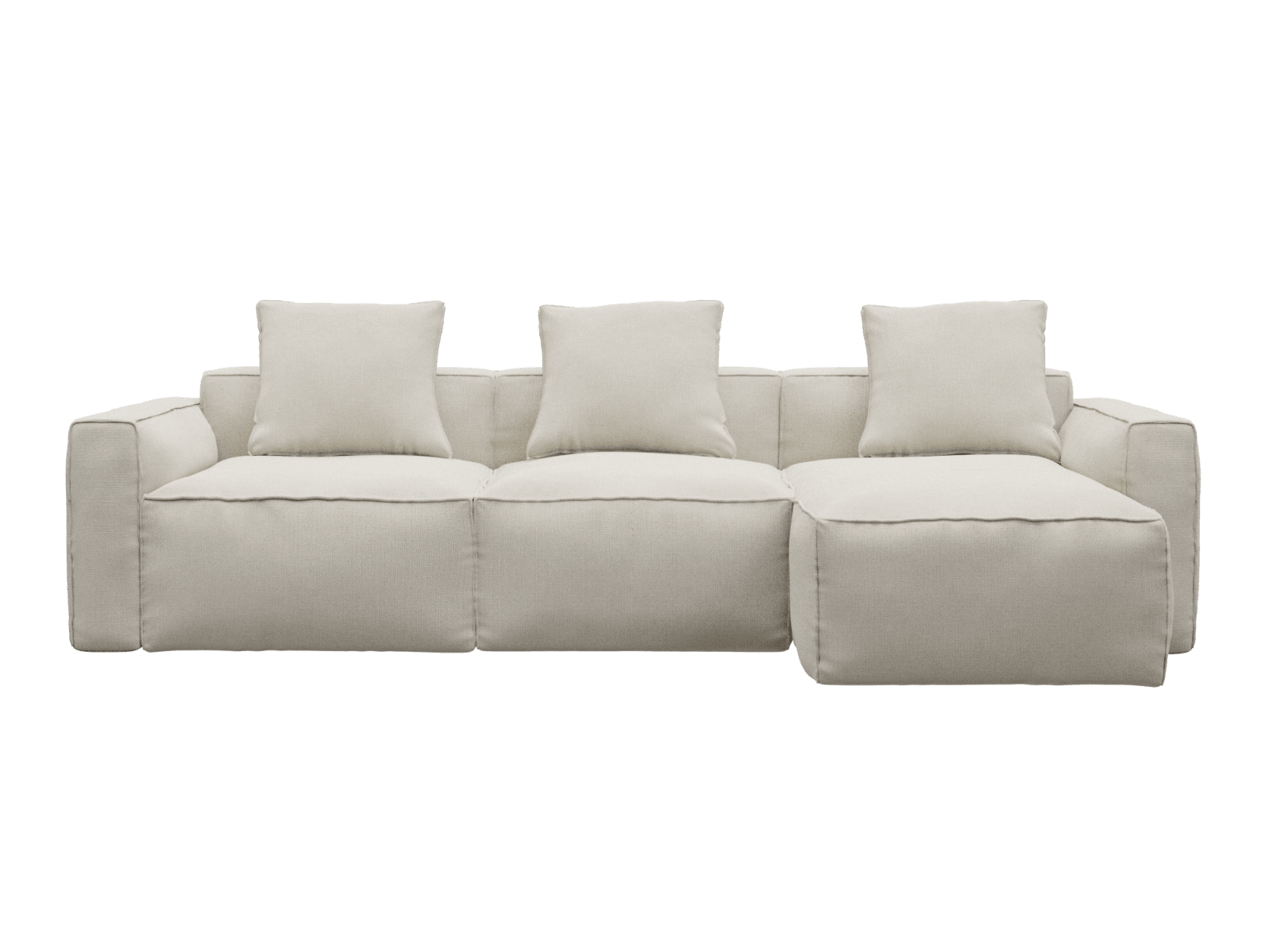 Riley Apt Toorak Pearl Sofa - 3 Seater Chaise color Toorak Pearl
