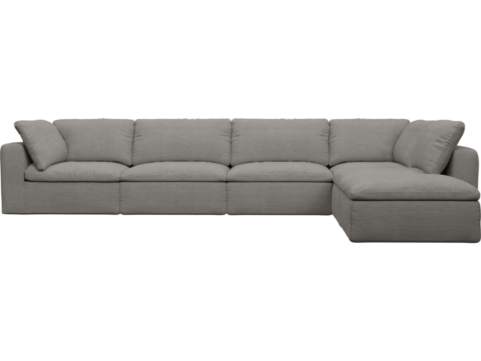 Cloud Deep Isla Soft Grey Modular Sofa - 6 Piece color Isla Soft Grey