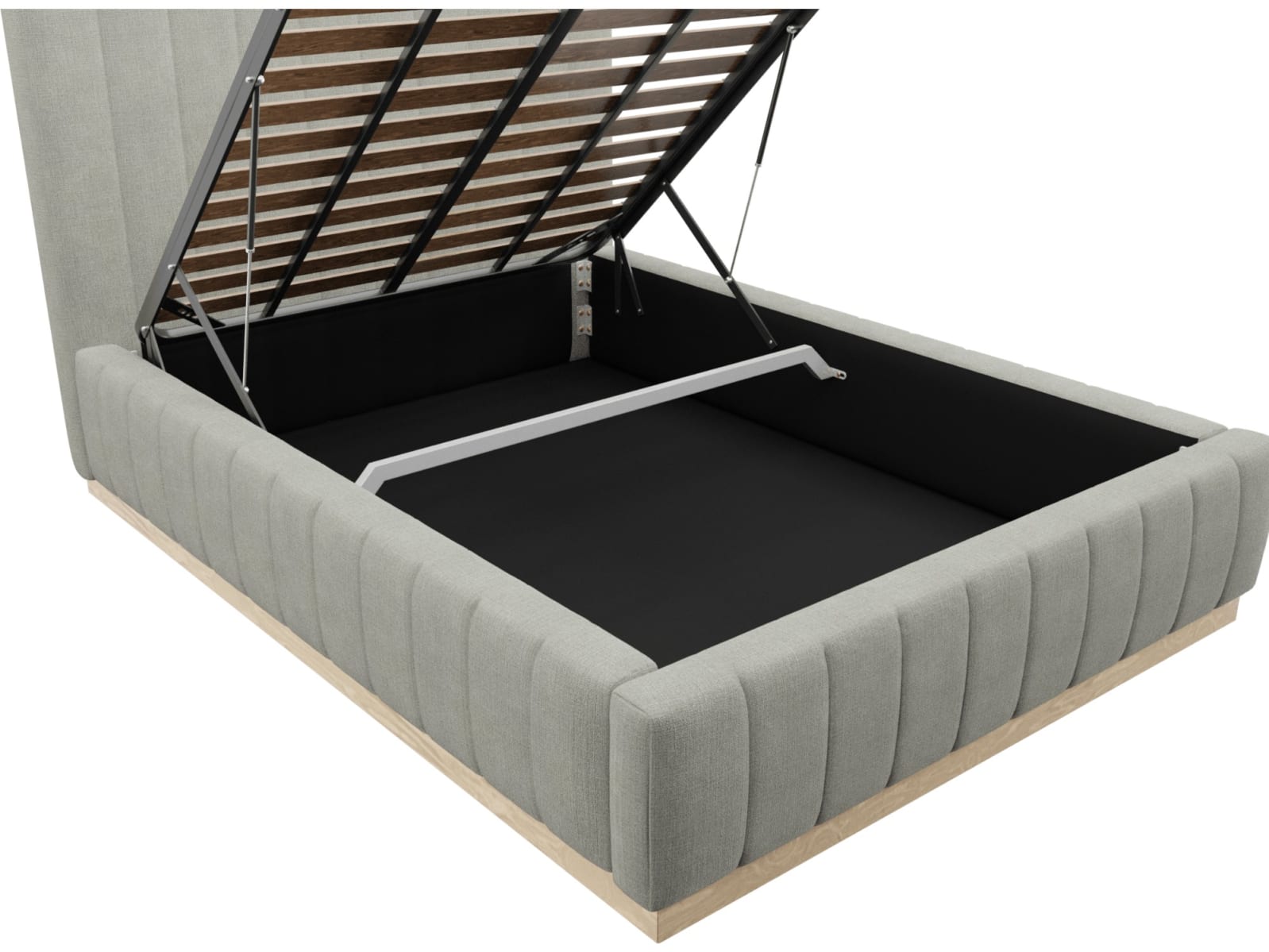 Brentwood Gas Lift Bed Toorak Pebble color Toorak Pebble