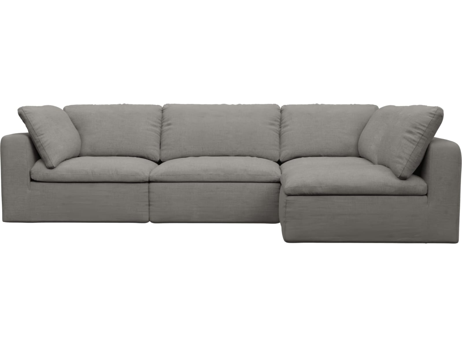 Cloud Deep Isla Soft Grey Modular Sofa - 4 Piece color Isla Soft Grey