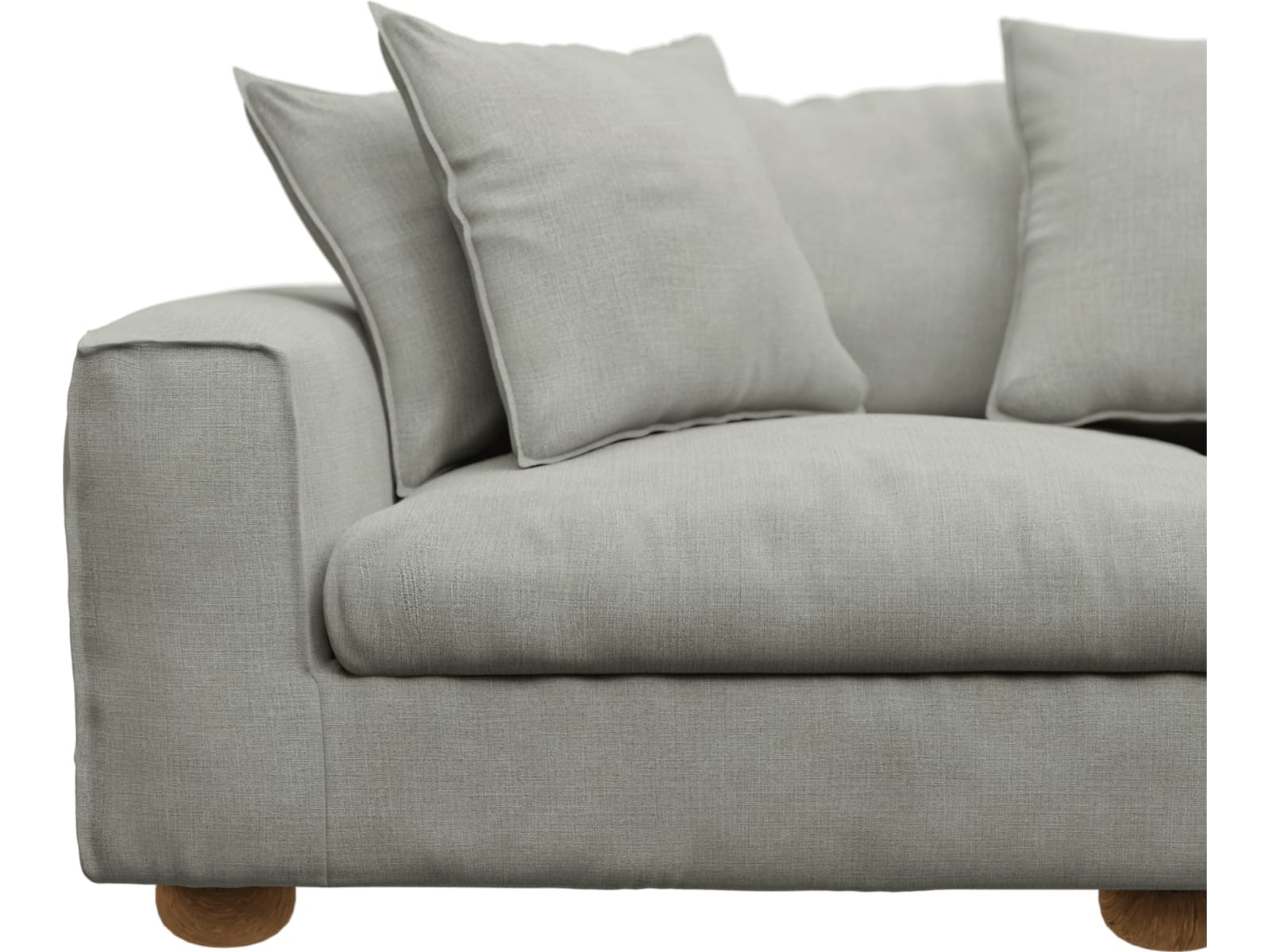 Tully Toorak Pebble Chaise Sofa - 3 Seater color Toorak Pebble