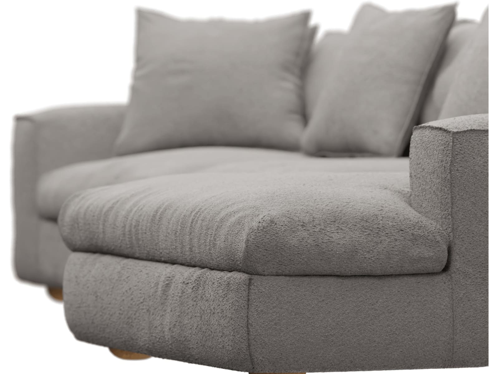 Tully Boucle Pumice Chaise Sofa - 3 Seater color Boucle Pumice