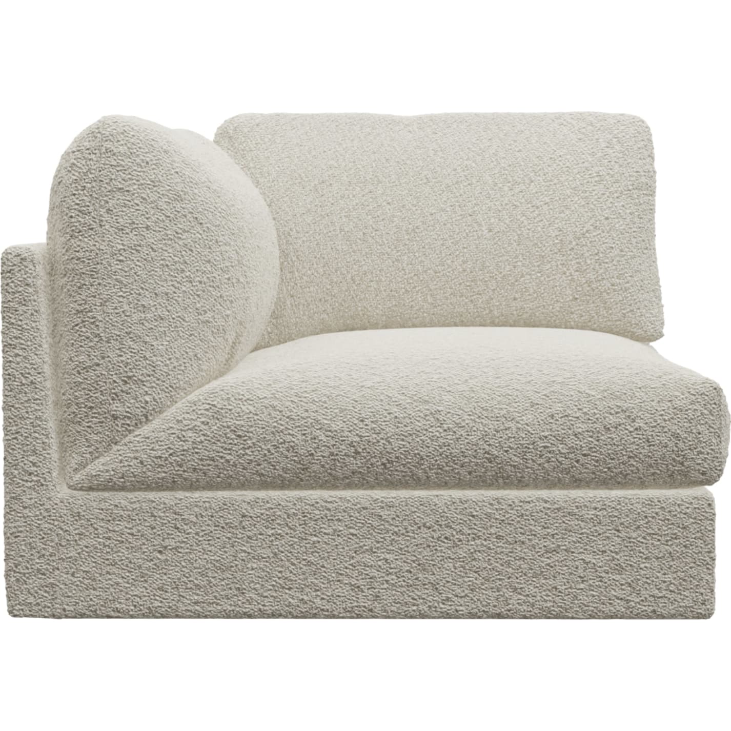 Finley Boucle Ivory Left Arm Facing Sofa Chair Module color Boucle Ivory