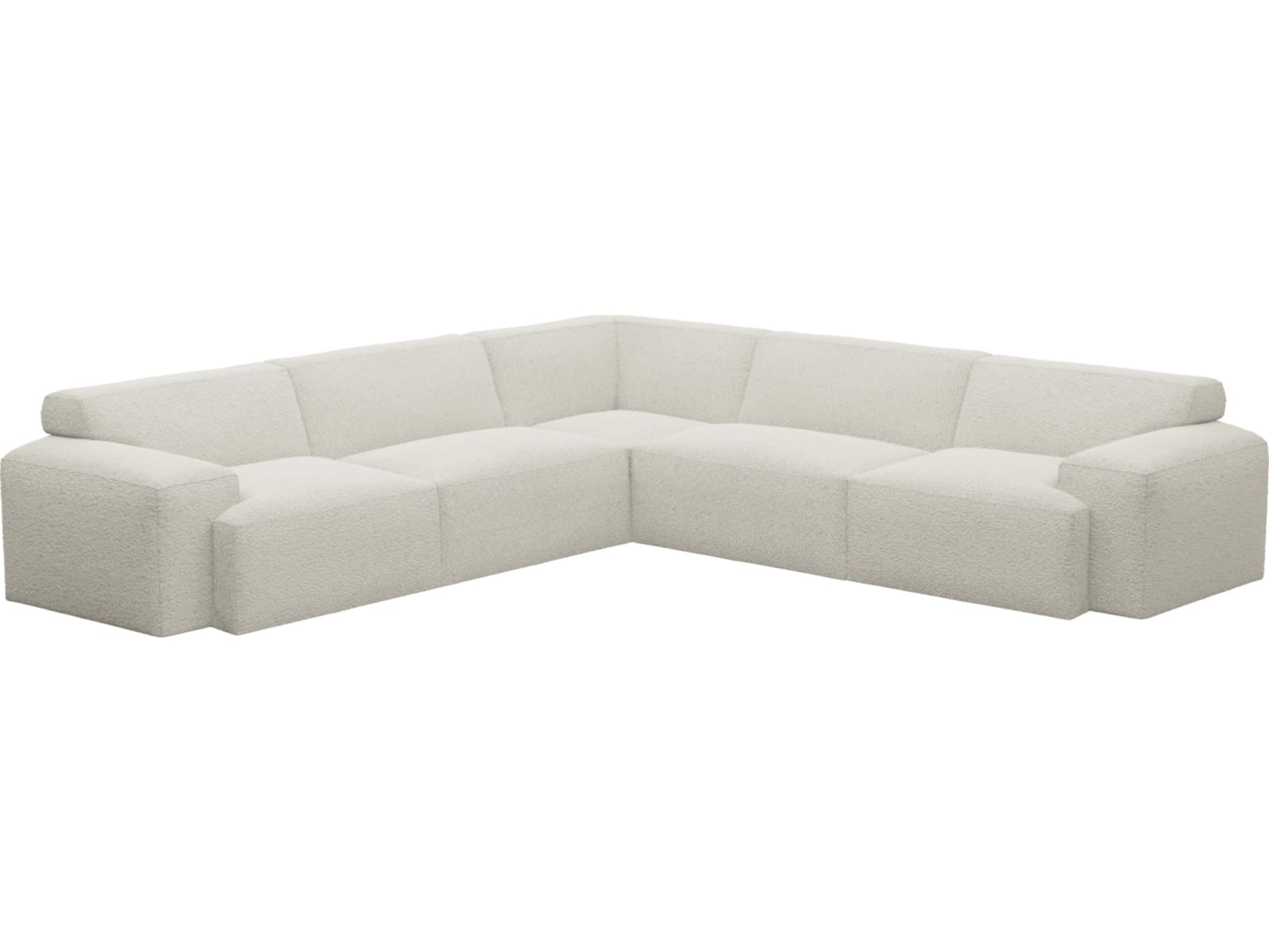 Copenhagen Boucle Ivory Sofa - 5 Seater Corner Sofa color Boucle Ivory