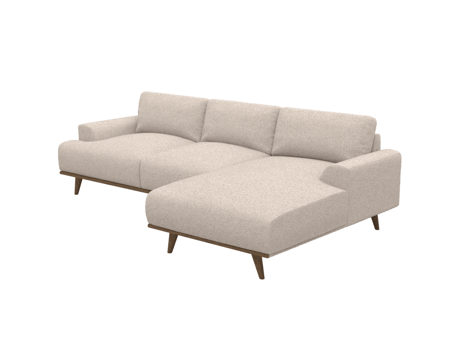 Dane Boucle Pumice Chaise Sofa - 3 Seater color Boucle Pumice