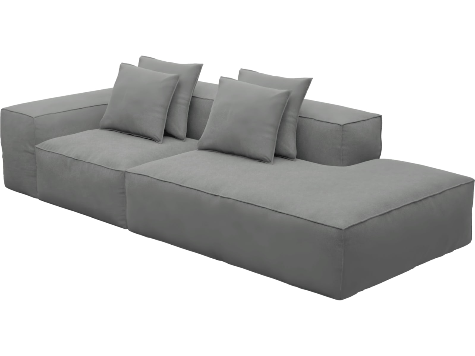 Riley Maya Flint Modular Sofa - 1x Arm, 1x Armless, 1x Right Terminal color Maya Flint
