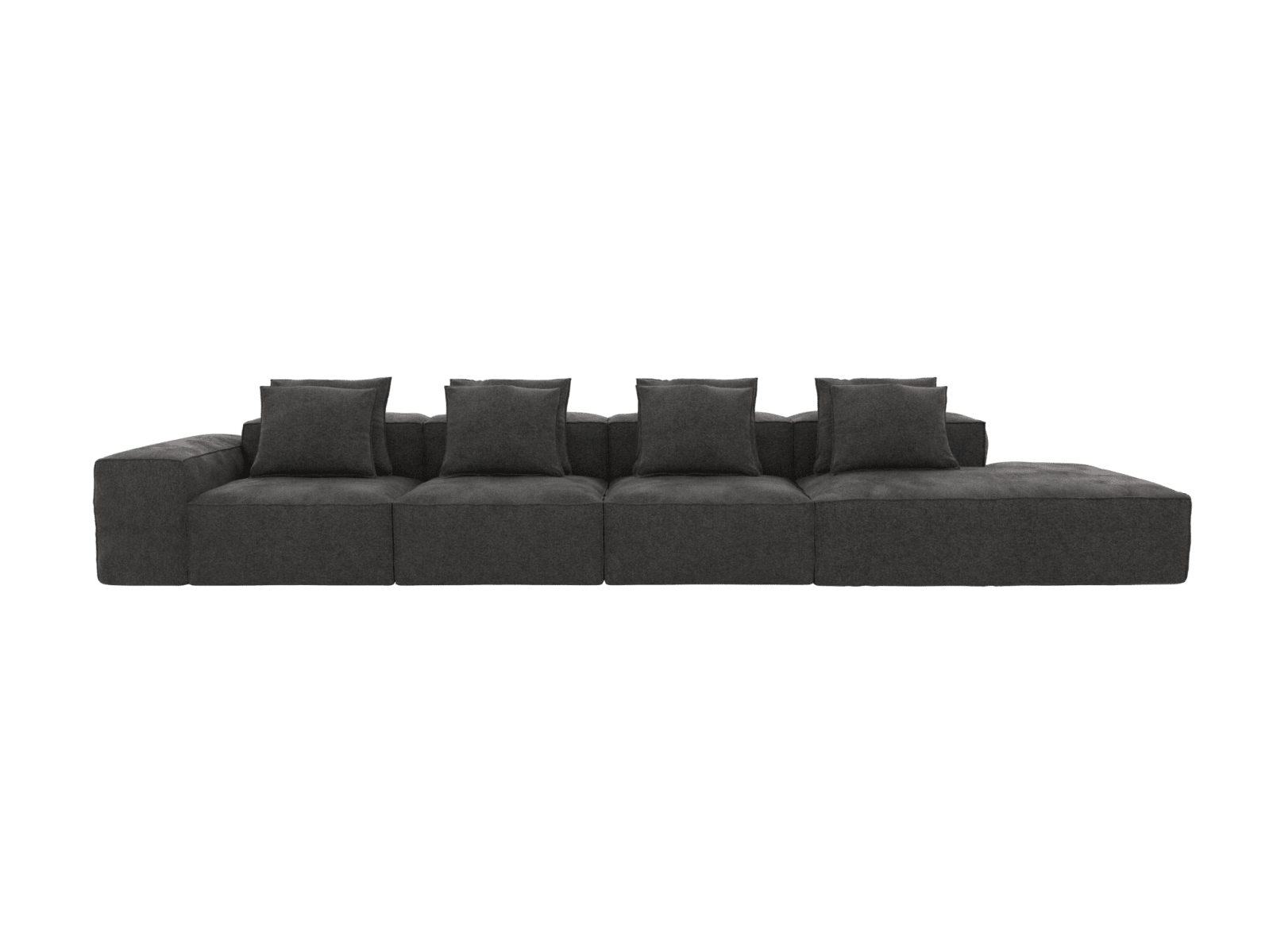 Riley California Charcoal 5 Seater Terminal Right Modular Sofa color California Charcoal