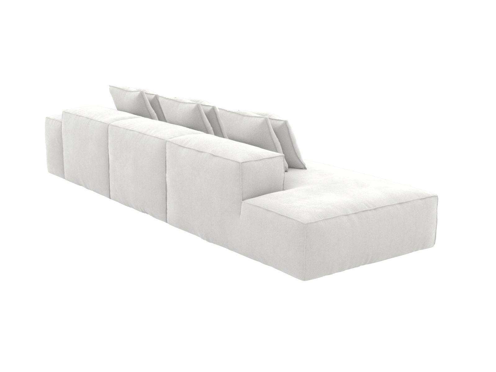 Riley Muse Frost 4 Seater Terminal Left Modular Sofa color Muse Frost