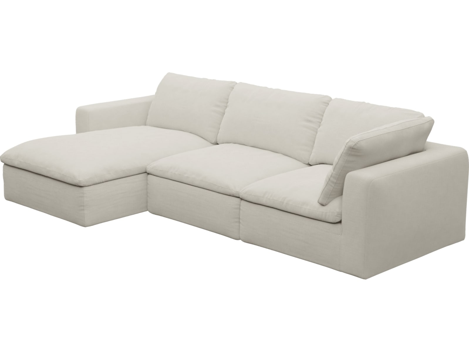 Cloud Deep Toorak Pearl Modular Sofa - 3 Seater Chaise color Toorak Pearl