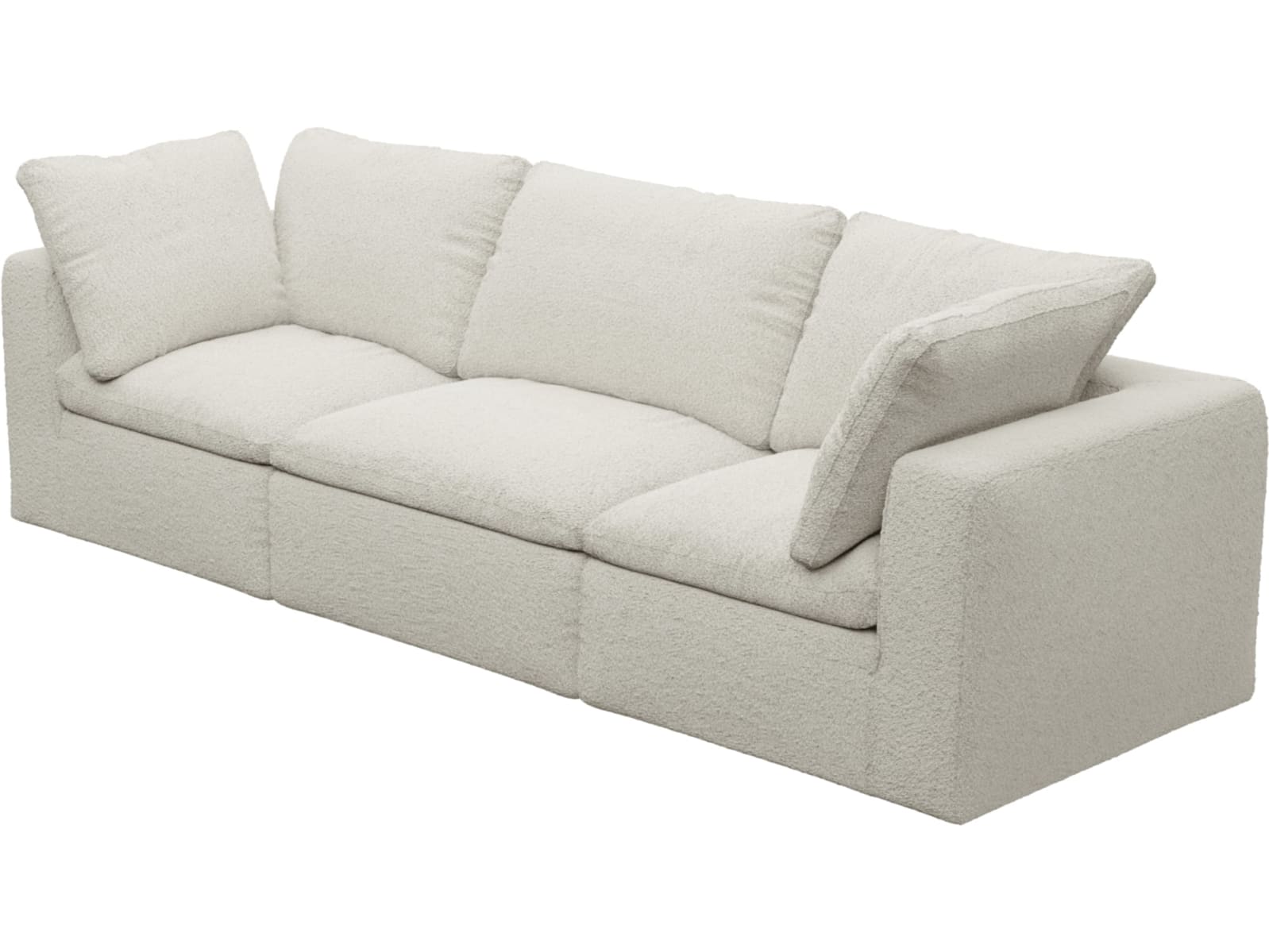 Cloud Boucle Ivory Modular Sofa - 3 Piece color Boucle Ivory