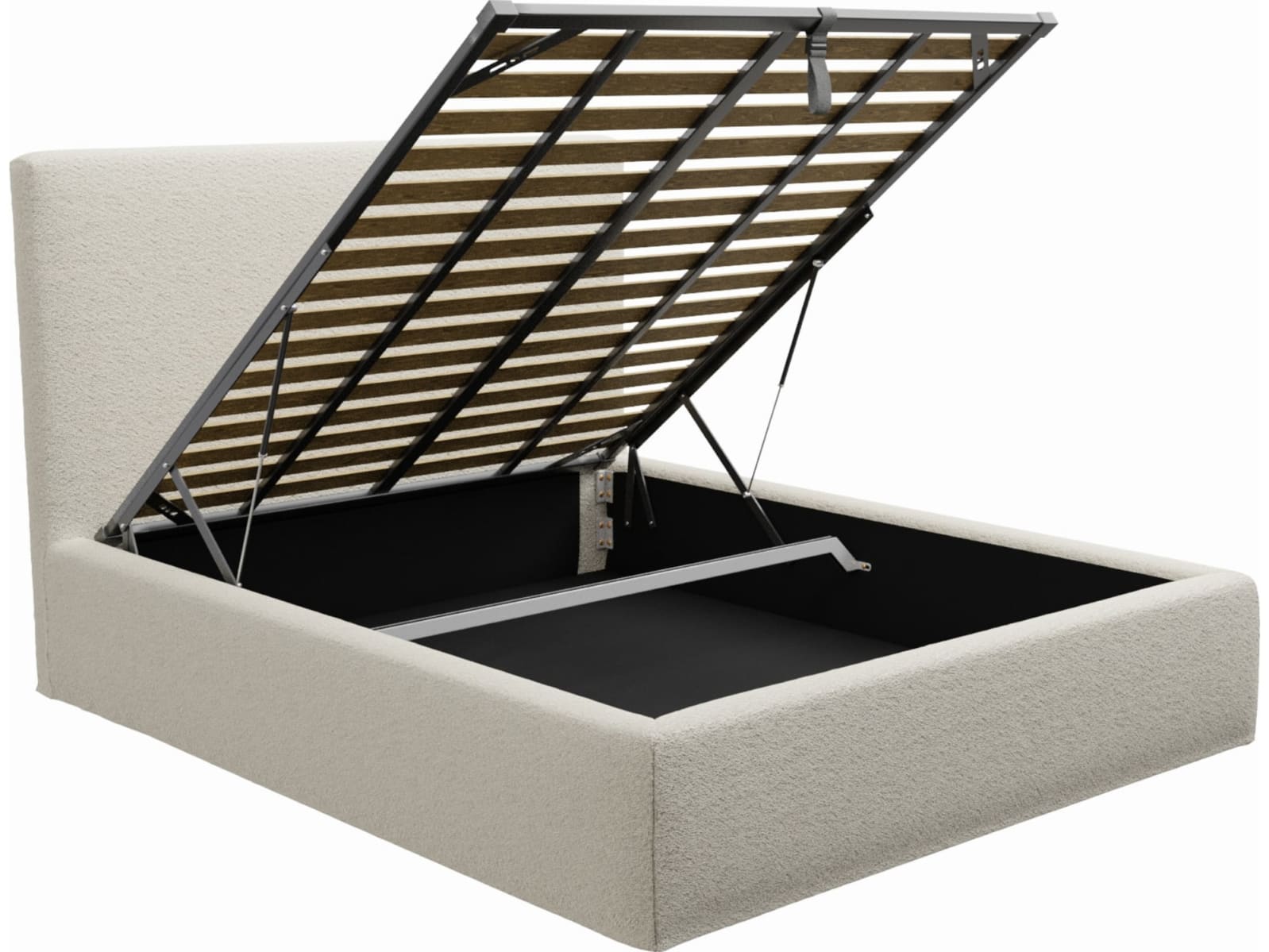 Willow Gas Lift Bed Boucle Ivory color Boucle Ivory