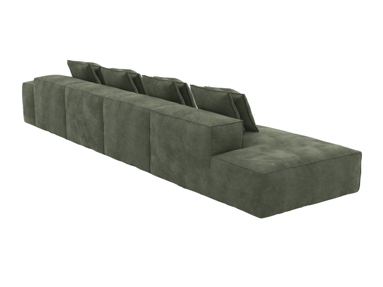 Riley Muse Forest 5 Seater Terminal Left Modular Sofa color Muse Forest