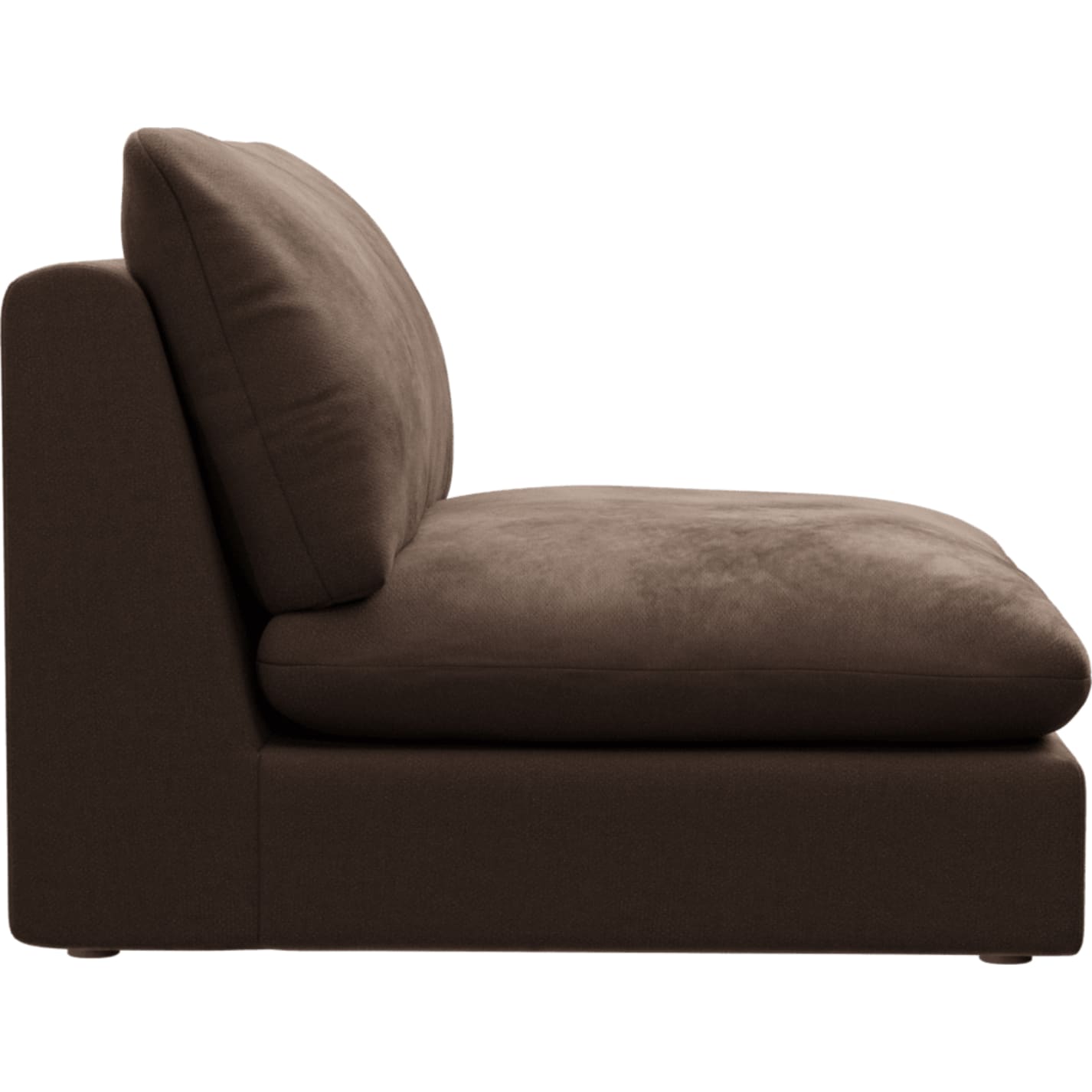 Ludlow Muse Chocolate Armless Sofa Chair Module color Muse Chocolate