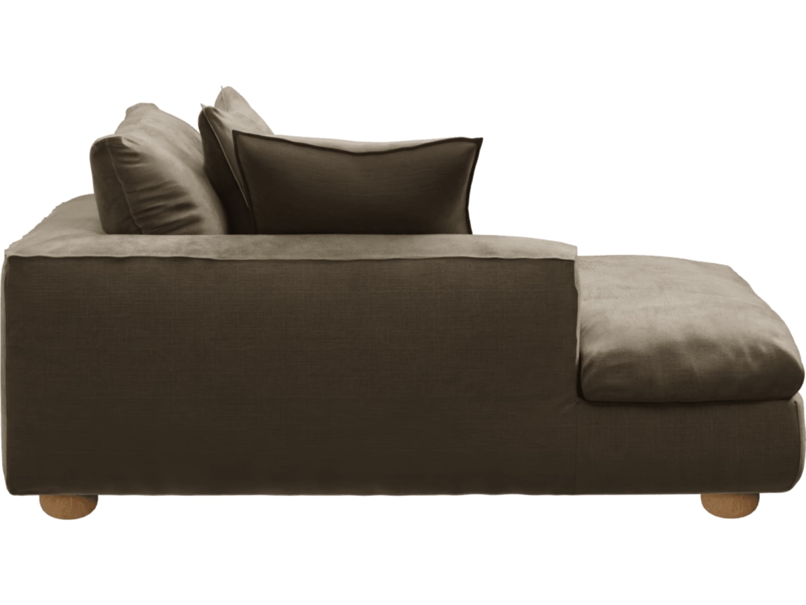 Tully Tribute Walnut Chaise Left Arm Facing Module color Tribute Walnut