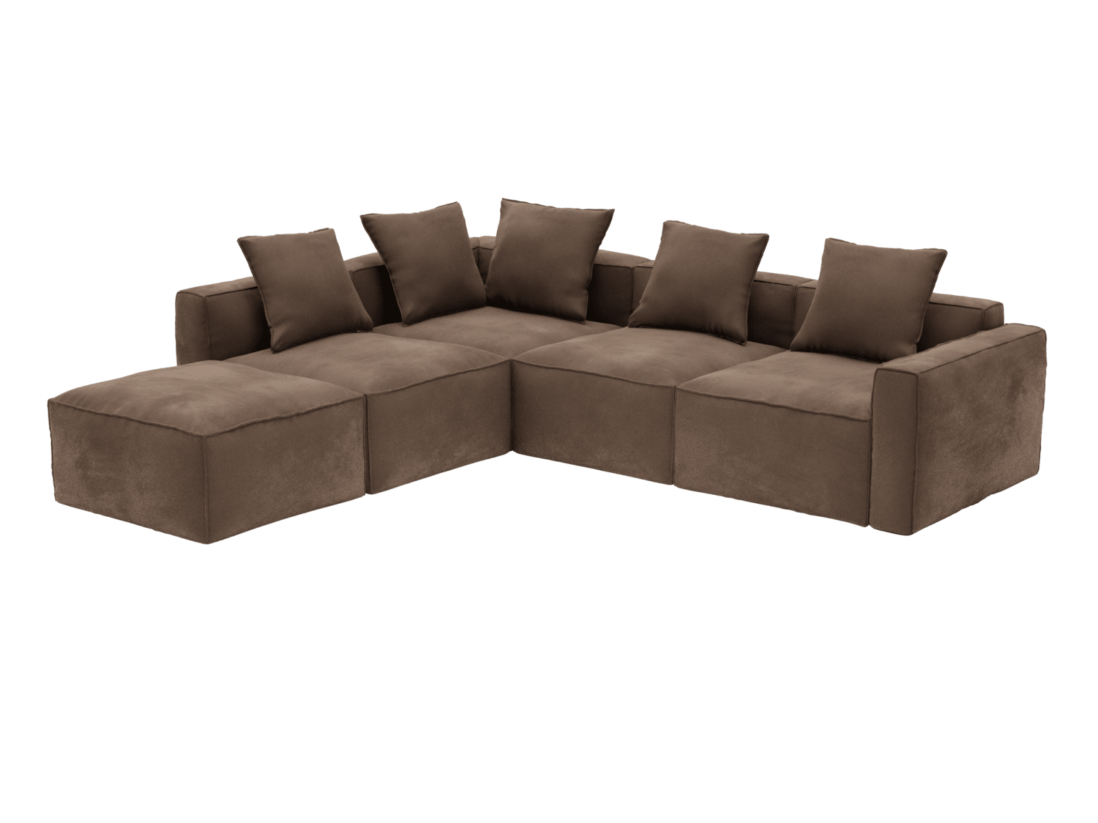 Riley Apt Muse Chocolate Sofa - 5 Seater LAF Terminal color Muse Chocolate