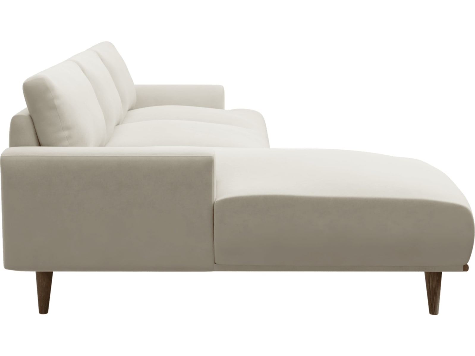 Dane Muse Flax Chaise Sofa - 3 Seater color Muse Flax
