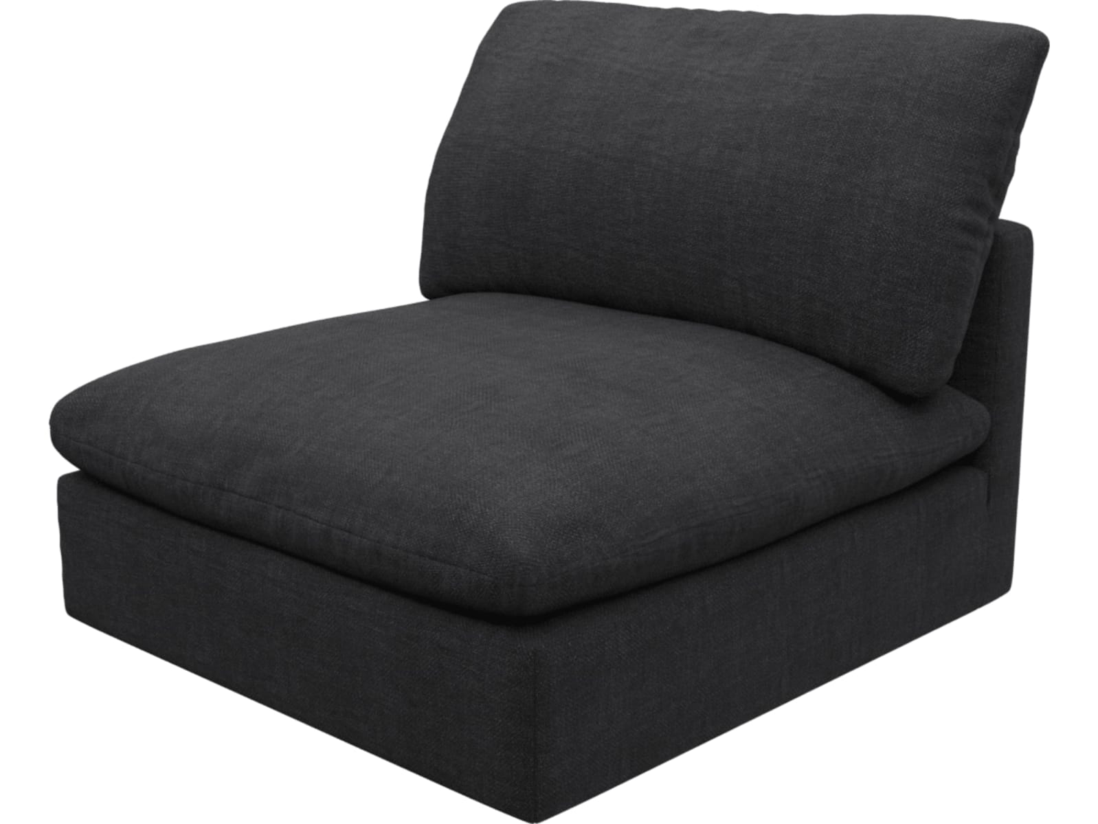 Willow Plaza Flint Grey Armless Sofa Module color Plaza Flint Grey