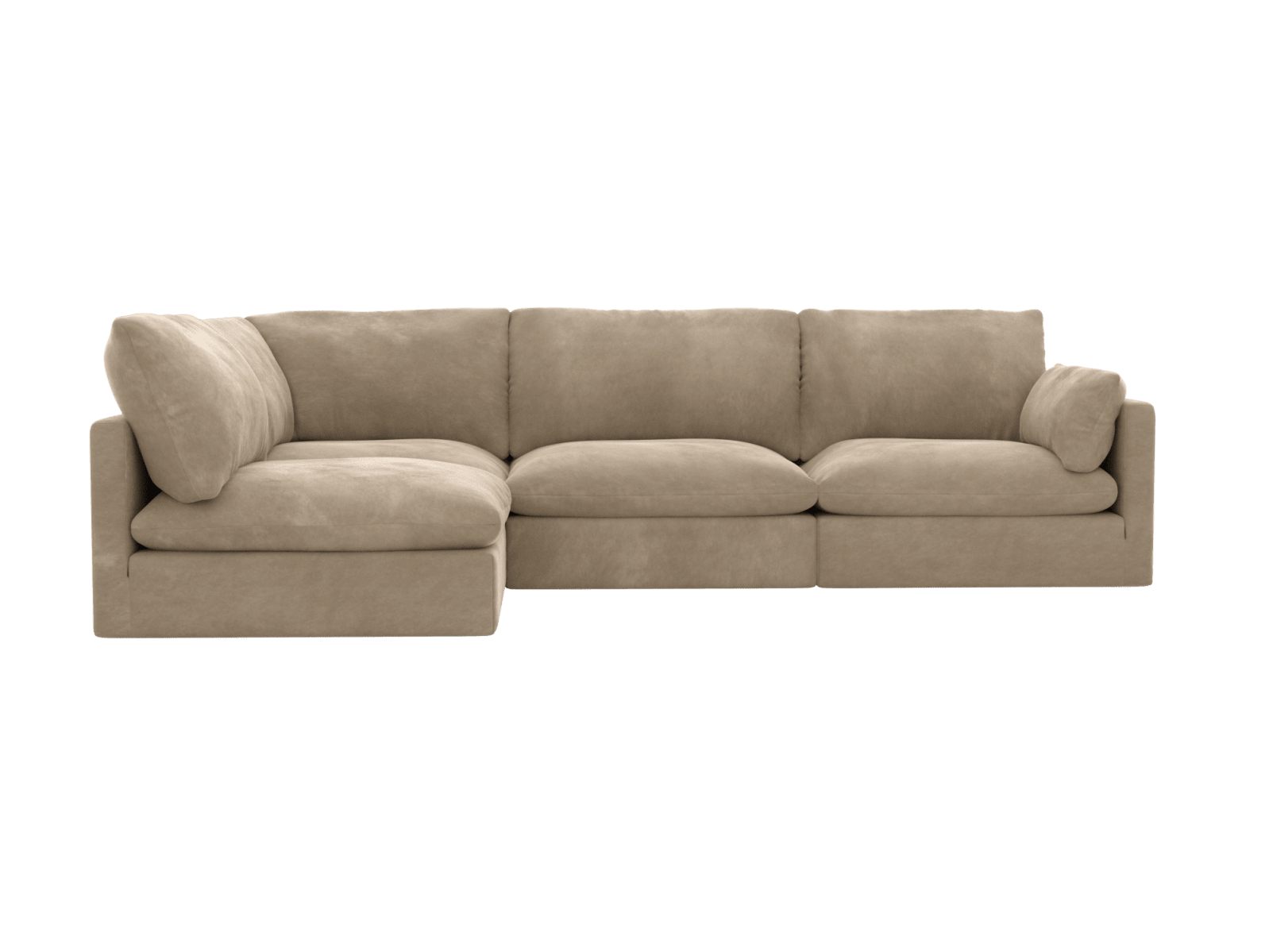 Willow Muse Soft Brown Corner Modular Sofa LAF Terminal - 4 Seater color Muse Soft Brown