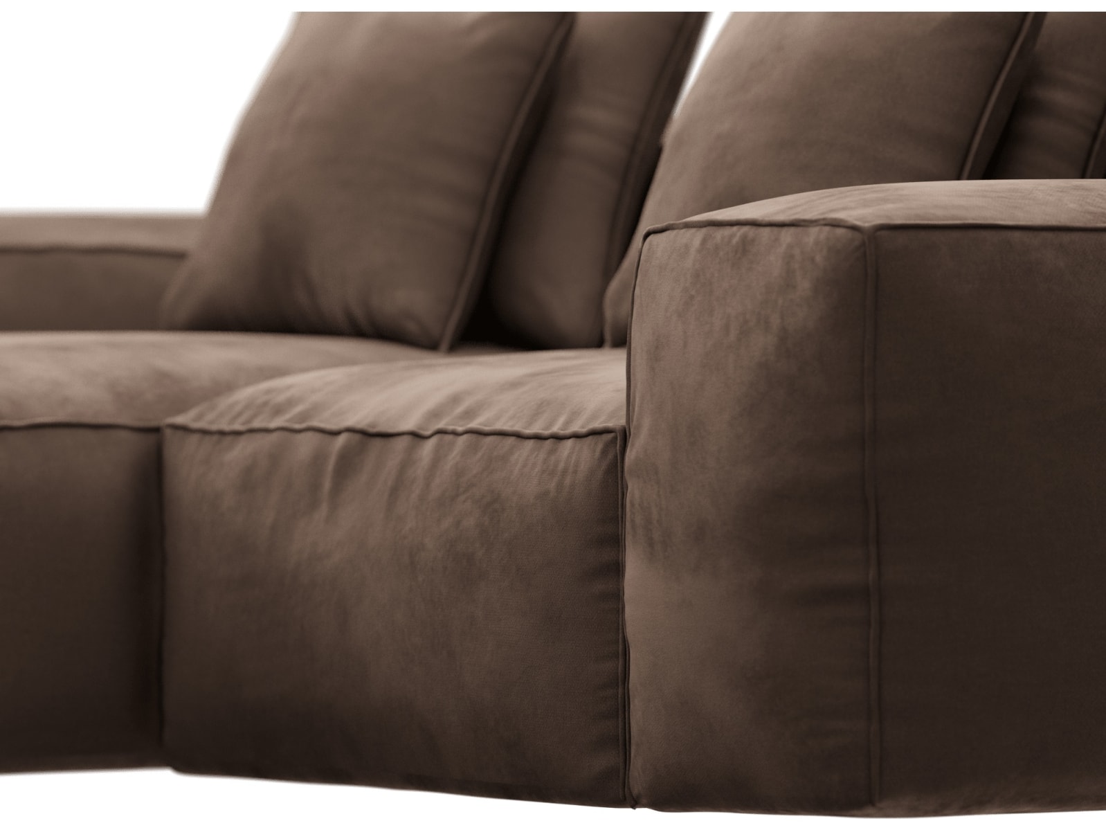 Riley Muse Chocolate Modular Sofa - 2 Seater Chaise color Muse Chocolate