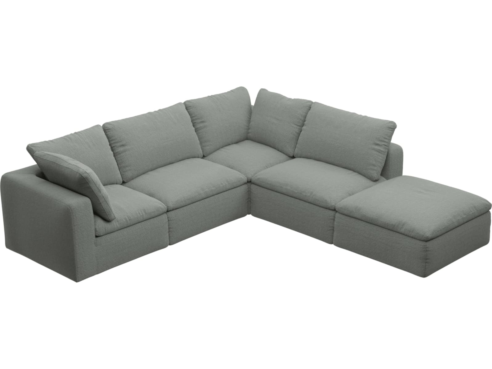 Cloud Tribute Storm Modular Sofa - 5 Piece color Tribute Storm