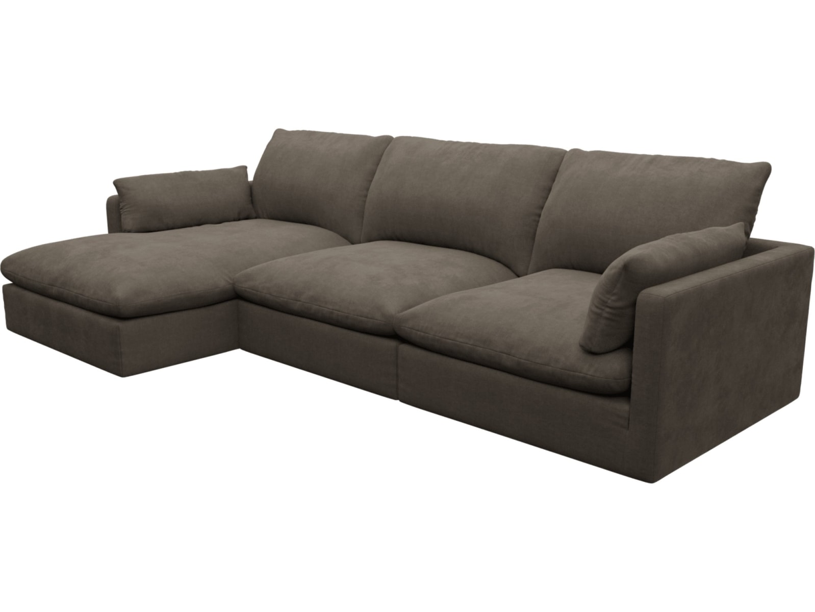 Willow Muse Mink Chaise Sofa - 3 Seater color Muse Mink