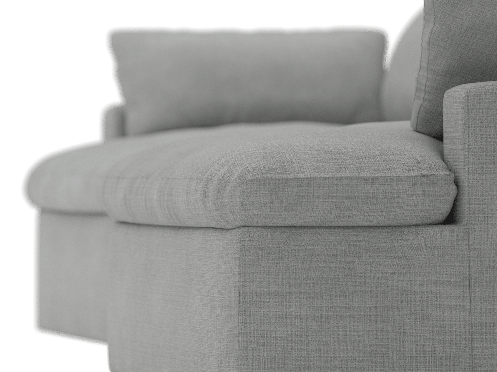 Retreat Toorak Pebble Chaise Sofa - 3 Seater color Toorak Pebble