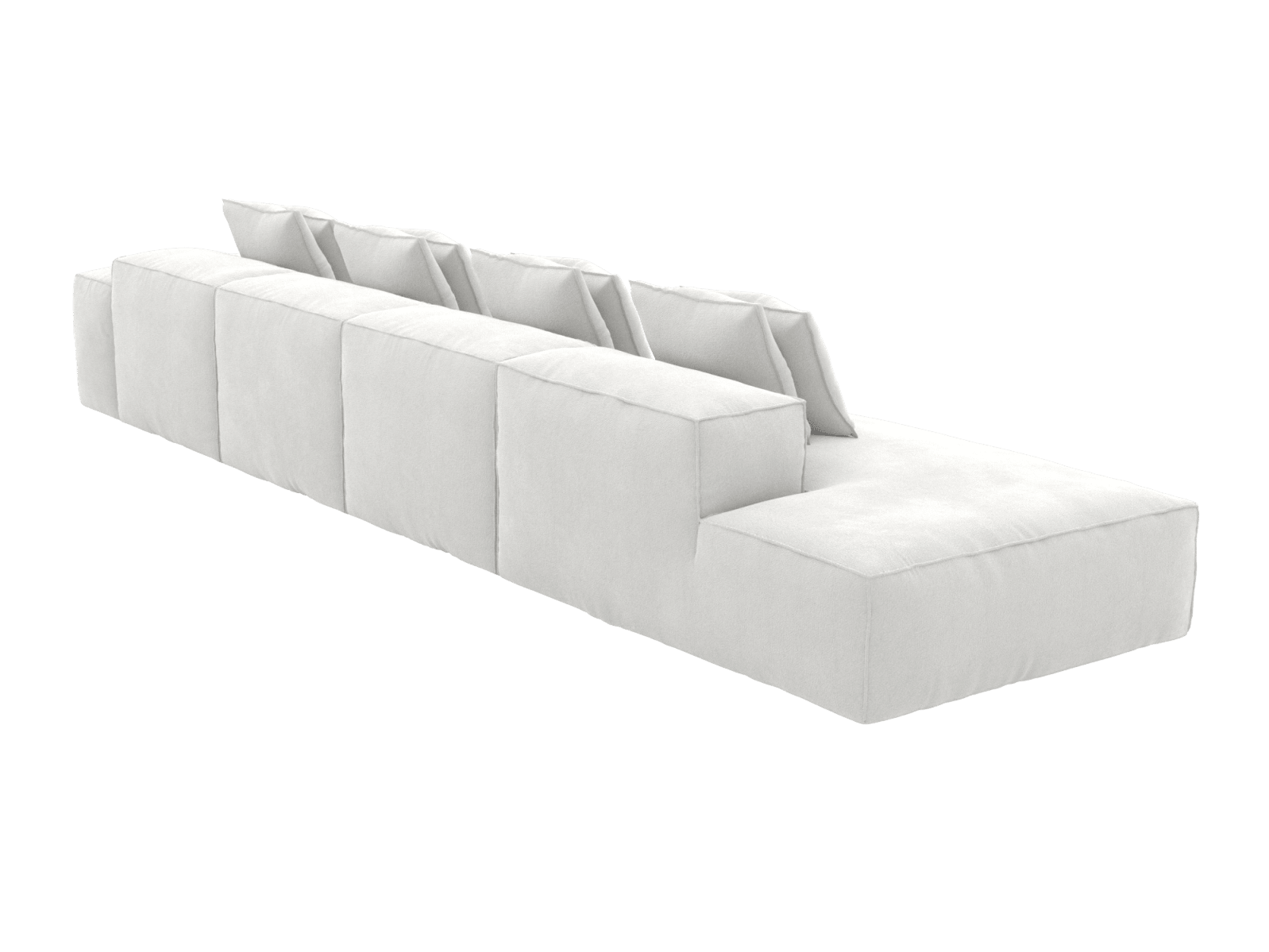 Riley Muse Frost 5 Seater Terminal Left Modular Sofa color Muse Frost