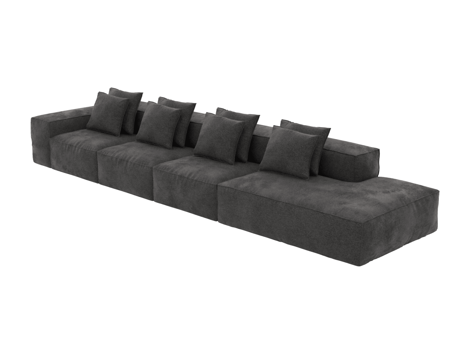 Riley California Charcoal 5 Seater Terminal Right Modular Sofa color California Charcoal