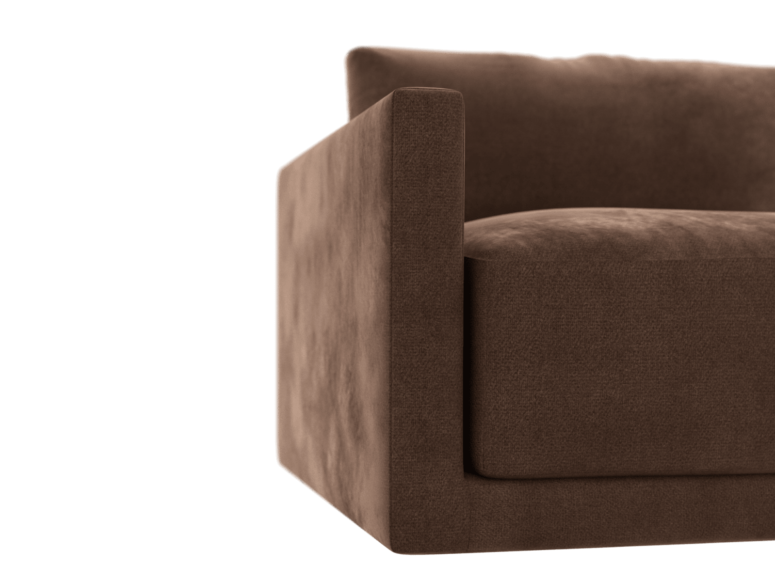 Haven Muse Chocolate Left Arm Facing Sofa Module color Muse Chocolate