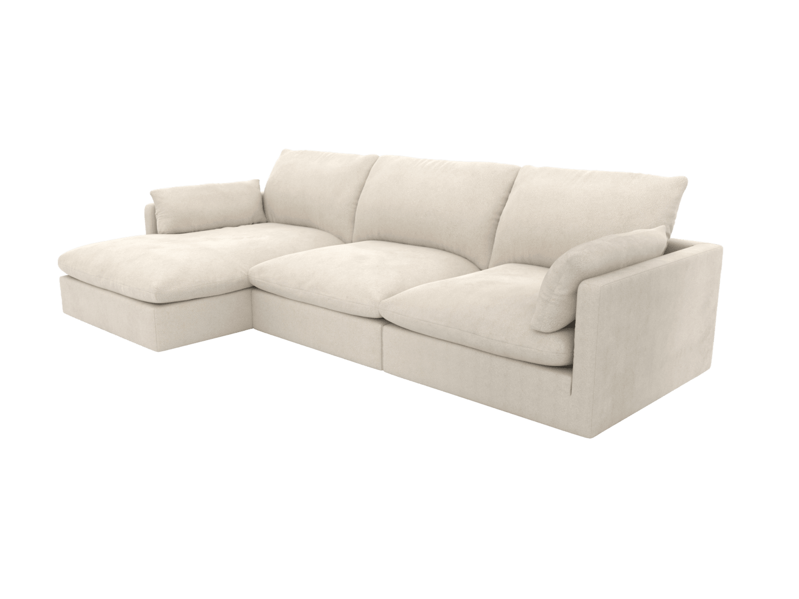 Willow Muse Flax Chaise Sofa - 3 Seater color Muse Flax