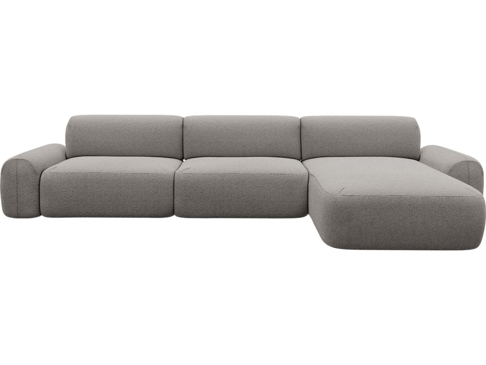 Beckett Boucle Pumice Chaise Sofa - 3 Seater color Boucle Pumice