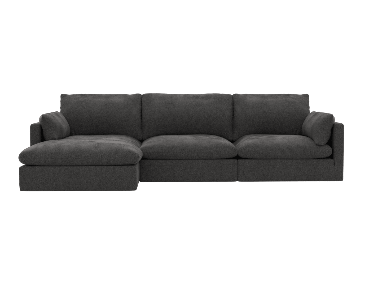 Willow California Charcoal Chaise Sofa - 3 Seater color California Charcoal