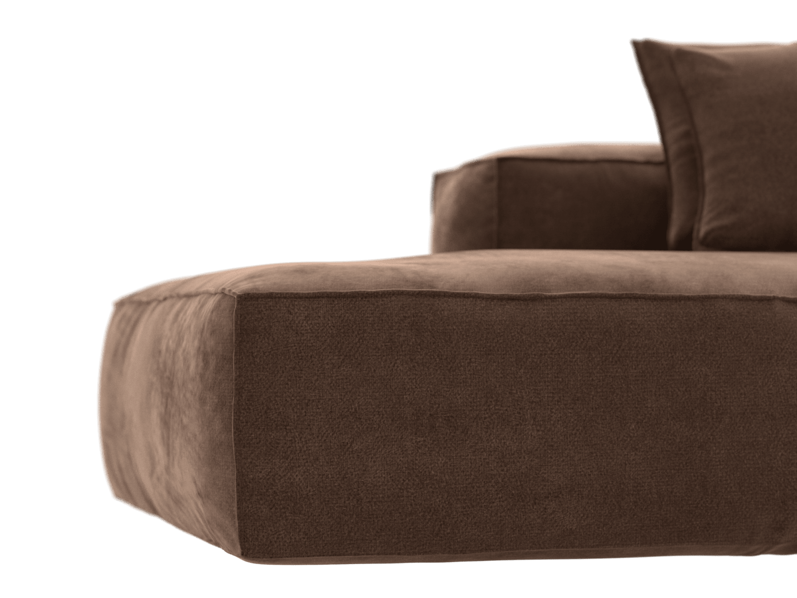 Riley Muse Chocolate 6 Seater Terminal Left Modular Sofa color Muse Chocolate