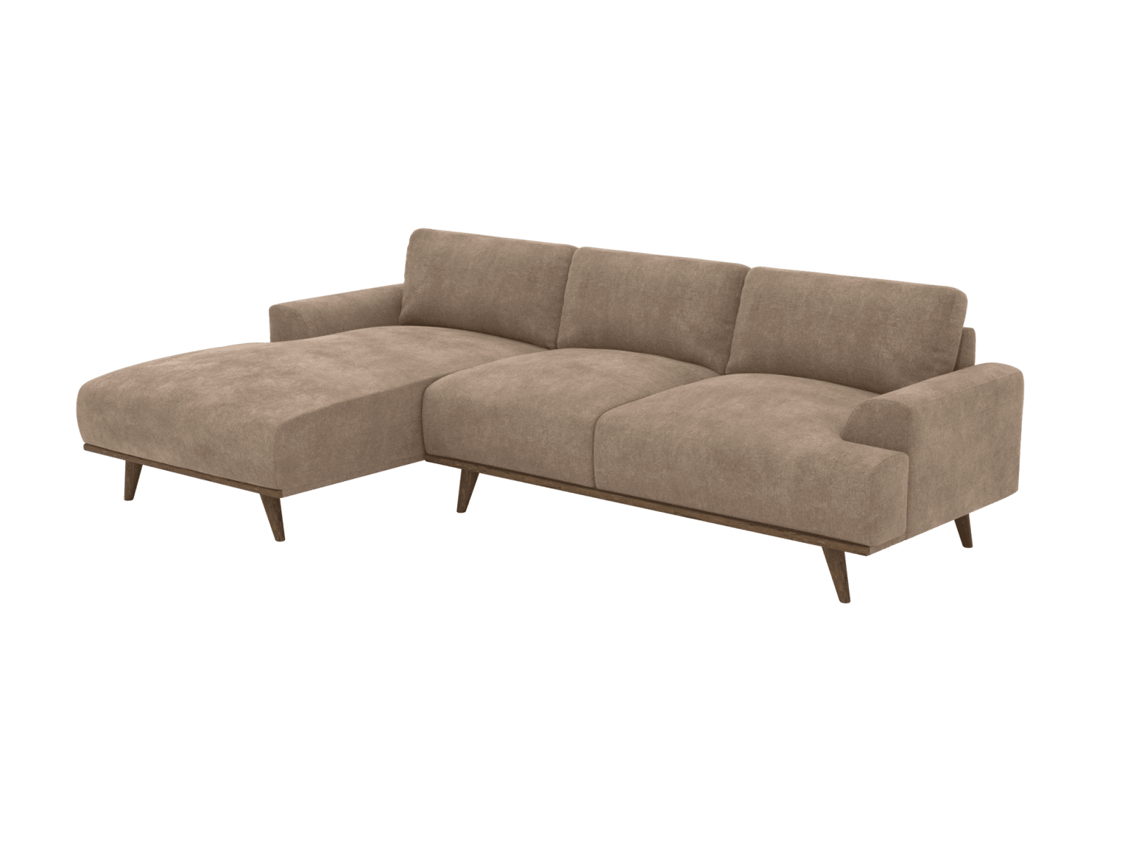 Dane Tribute Walnut Chaise Sofa - 3 Seater color Tribute Walnut