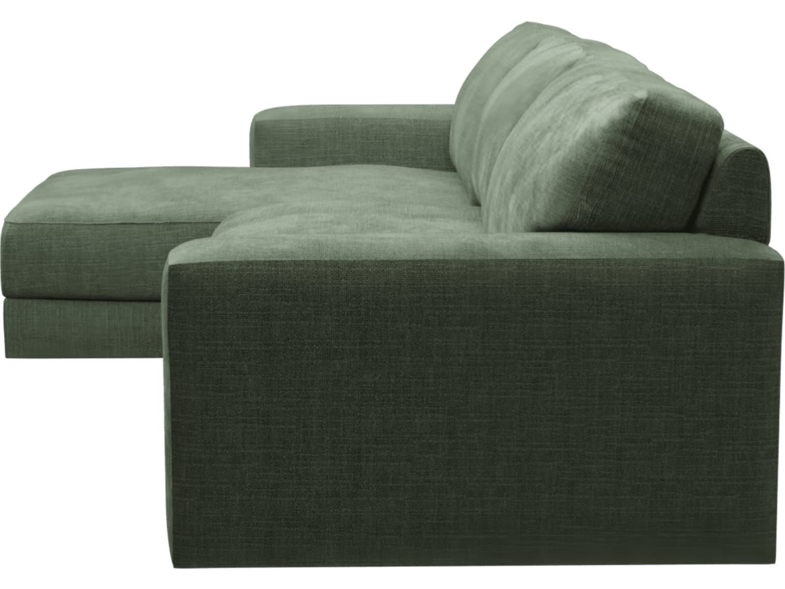 Monica Tribute Dark Jade Chaise Sofa - 3 Seater color Tribute Dark Jade