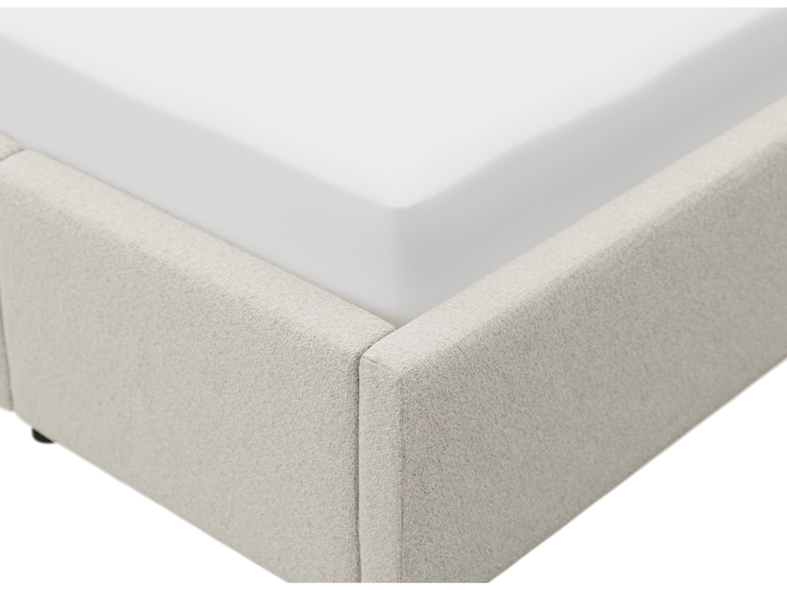 Aria Boucle Ivory Left Drawer Storage Bed color Boucle Ivory