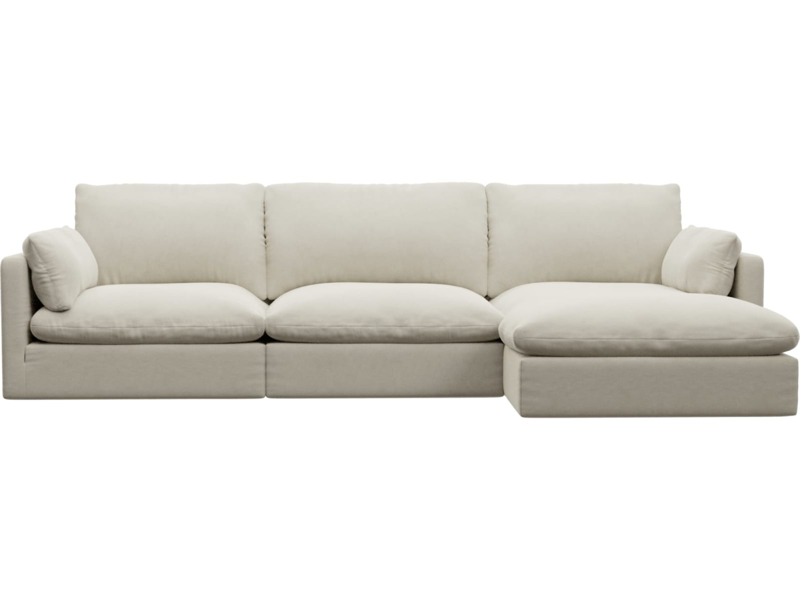 Willow Muse Flax Chaise Sofa - 3 Seater color Muse Flax