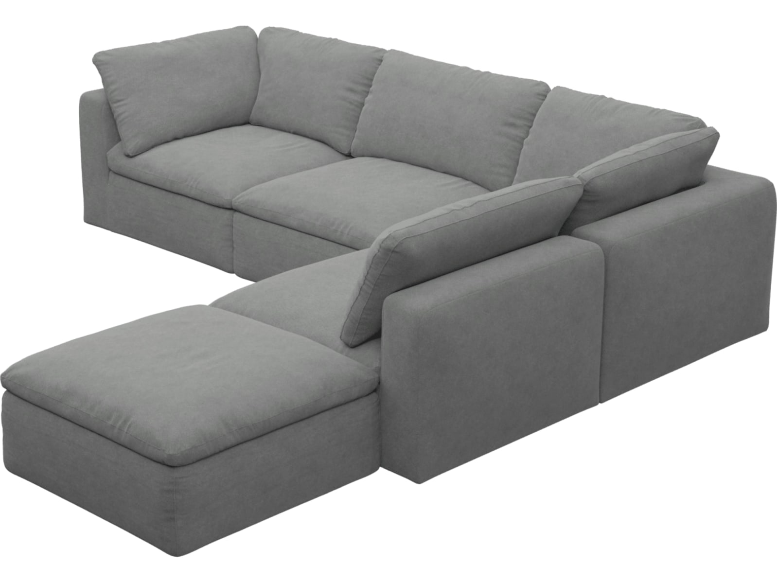 Cloud Deep Maya Flint Modular Sofa - 5 Piece color Maya Flint