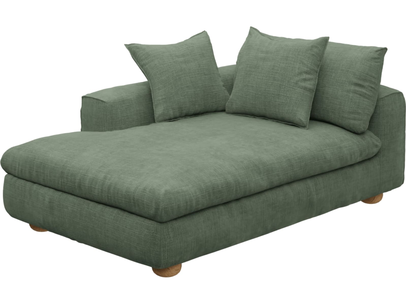 Tully Tribute Dark Jade Chaise Left Arm Facing Module color Tribute Dark Jade
