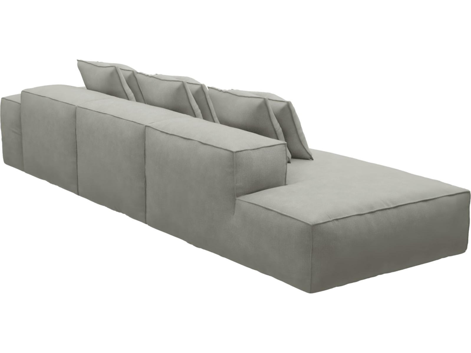 Riley Toorak Pebble Modular Sofa - 1x Arm, 2x Armless, 1x Left Terminal color Toorak Pebble