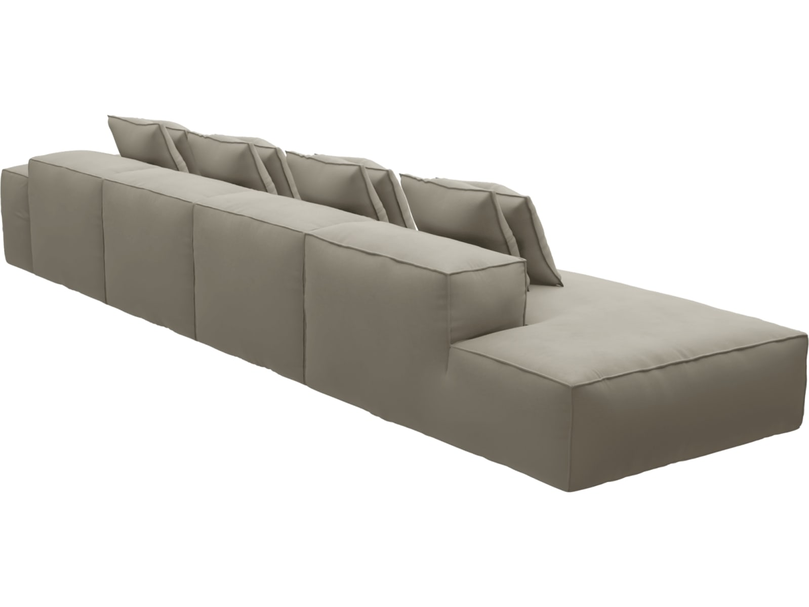Riley Plaza Natural Modular Sofa - 1x Arm, 3x Armless, 1x Left Terminal color Plaza Natural