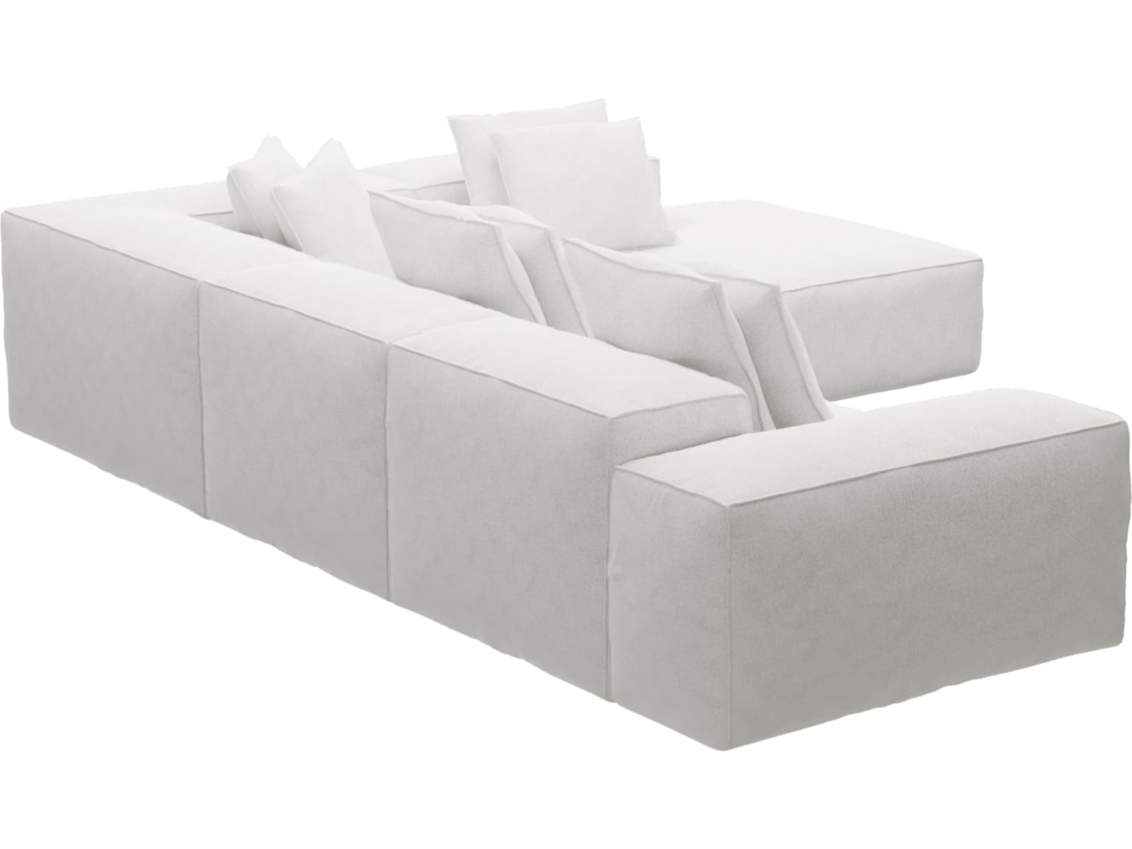 Riley Noa Fog Modular Sofa - Arm, 2x Armless, Corner, Right Terminal color Noa Fog