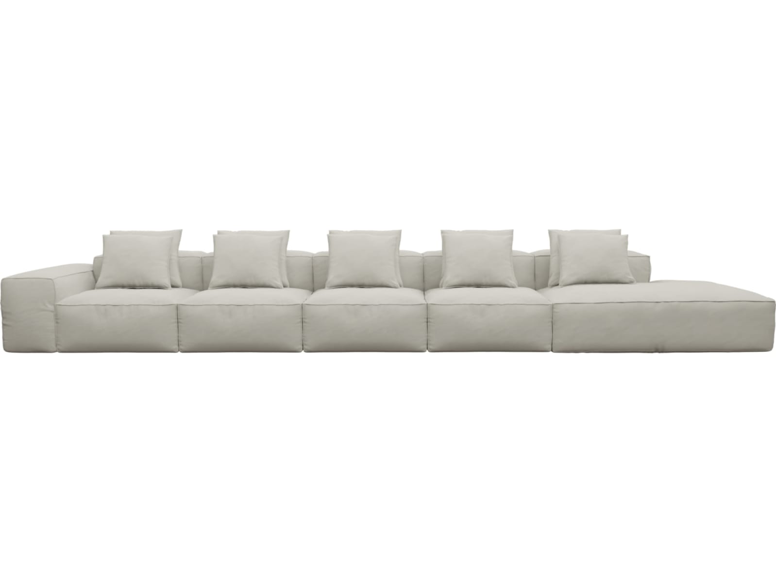 Riley California Ivory Modular Sofa - 1x Arm, 4x Armless, 1x Right Terminal color California Ivory
