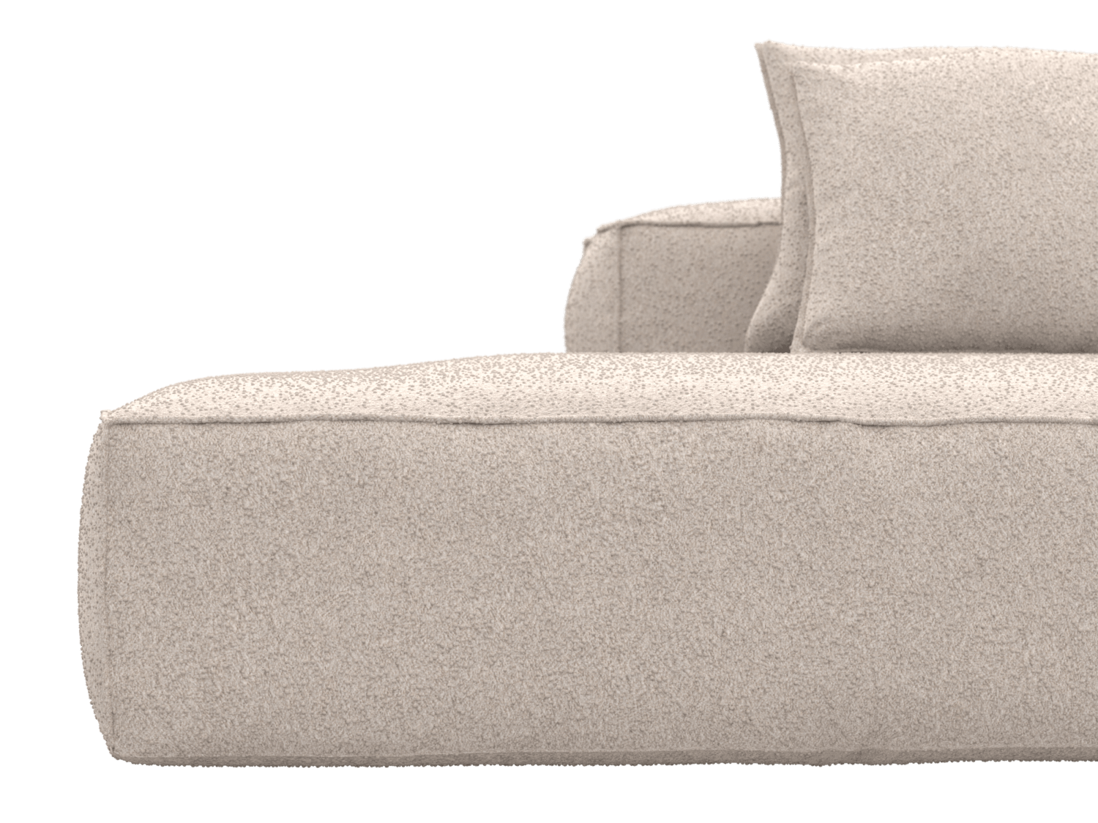 Riley Boucle Pumice 3 Seater Terminal Left Modular Sofa color Boucle Pumice