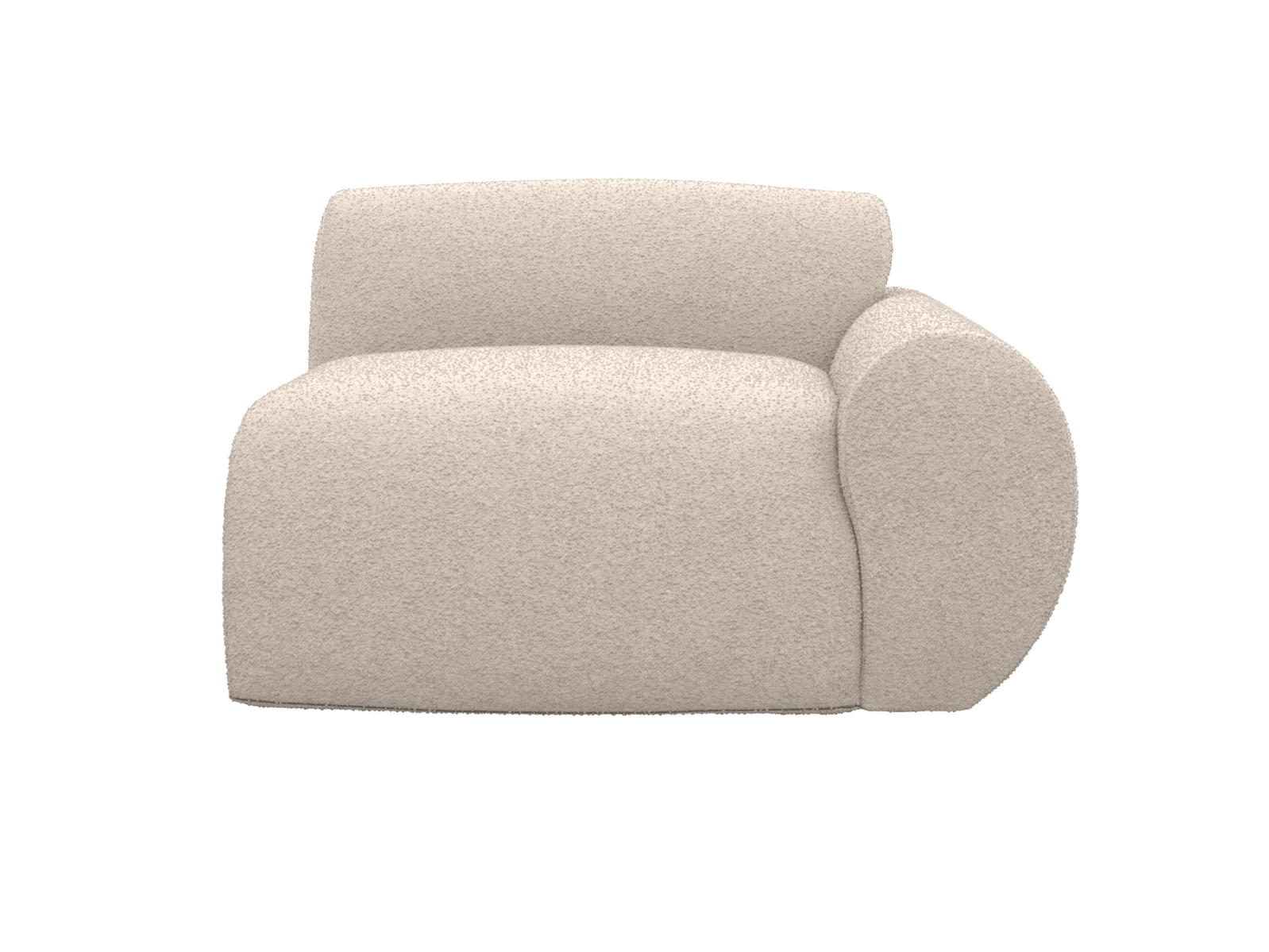 Malmo Boucle Pumice 1 Seat Right Arm Facing Sofa Module color Boucle Pumice
