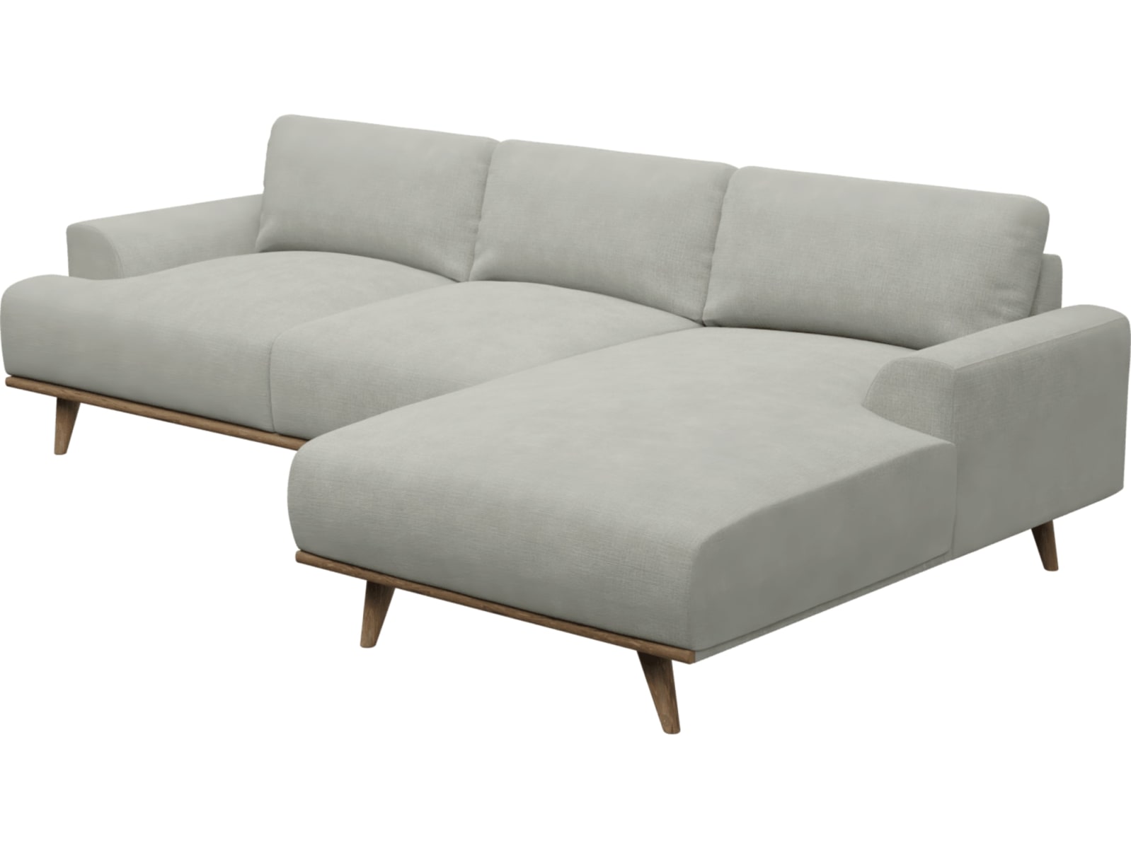 Dane Toorak Pebble Chaise Sofa - 3 Seater color Toorak Pebble